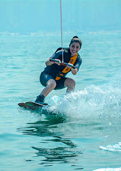 Wakeboarding experience alongside jet skiing in Dubai waters