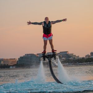 Flyboarding experience in Dubai with high-adrenaline water sports adventure