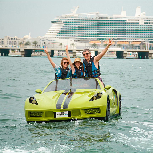 Jet car ride in Palm Jumeirah combined with private boat cruise experience
