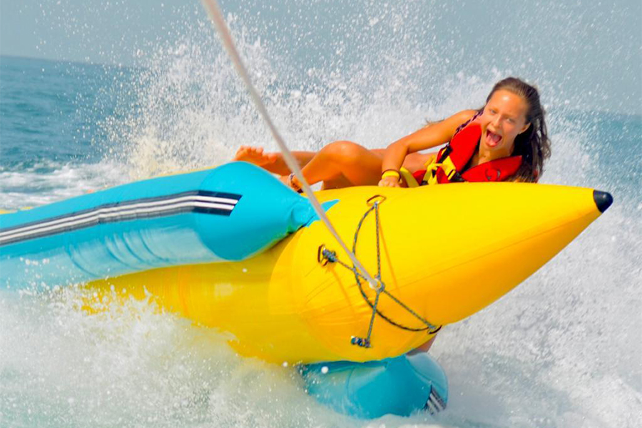 Banana boat in Dubai for high energy water fun and exciting group ride adventure