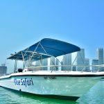 Anglers enjoying a fishing trip in Dubai while exploring open waters near Palm Jumeirah